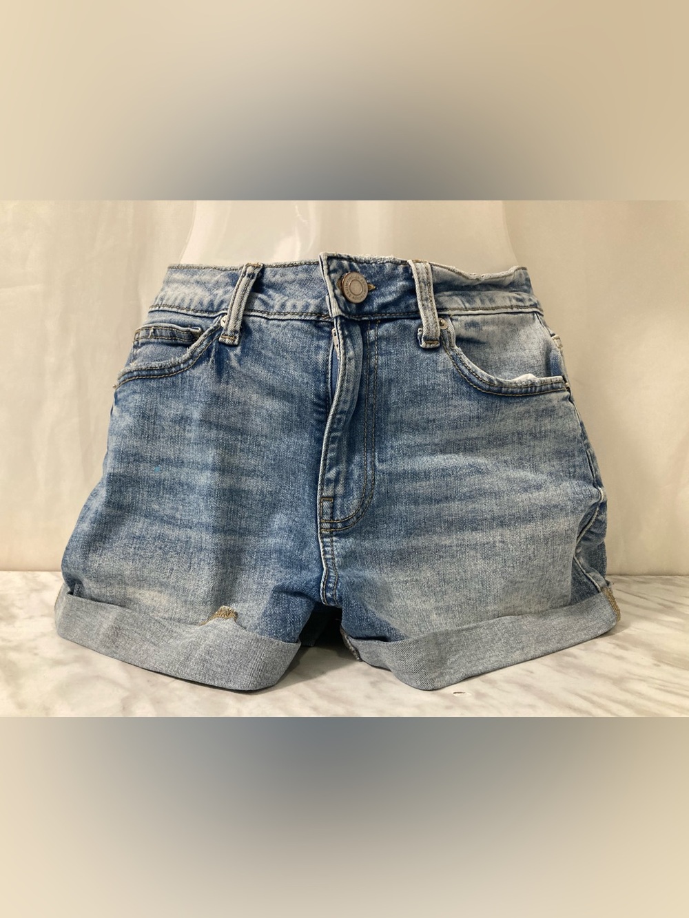 Refuge Denim Miami High Rise Stretch Acid Wash Jean Shorts Size 1